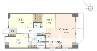 パークテラス横浜ベイ【11階】の間取り