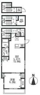シャルール【302号室号室】の間取り