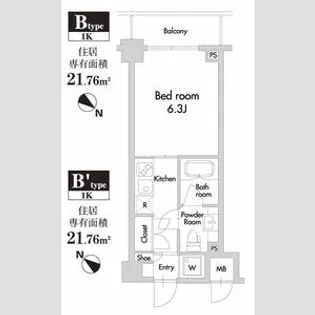 プライムアーバン田園調布南【1階】の間取り