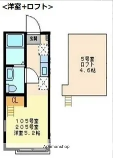 ハーミットクラブハウス新横浜【2階】の間取り