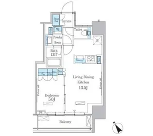 パークアクシス横濱関内SQUARE【7階】の間取り