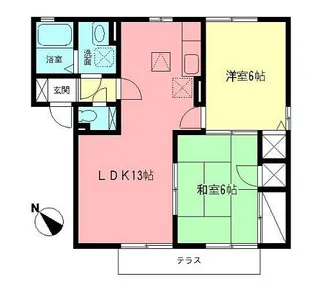 湘南サニーホームズB【1階】の間取り
