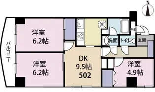 テルス川崎中島レジデンス【5階】の間取り
