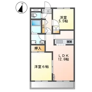 ビューヒルズ【1階】の間取り