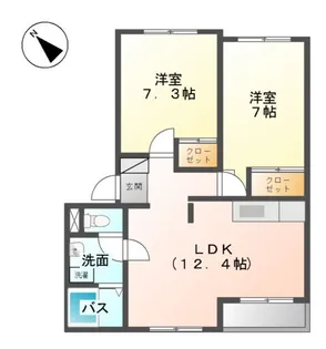 ラルクアンシェル【1階】の間取り
