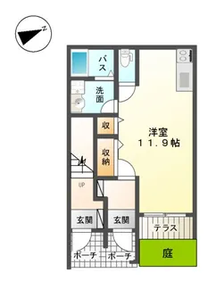 グランドゥール・メイ【00102号室】の間取り
