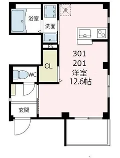 パルテール蒔田【301号室号室】の間取り