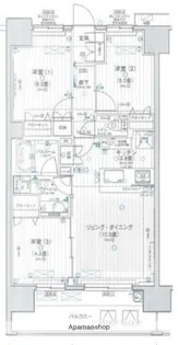 パレステージ本厚木【10階】の間取り
