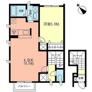 ヘーゼル鵠沼【1階】の間取り