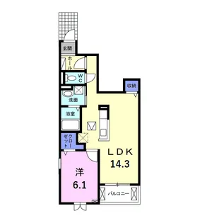 ル・ラパン・ア・ローヴ【1階】の間取り