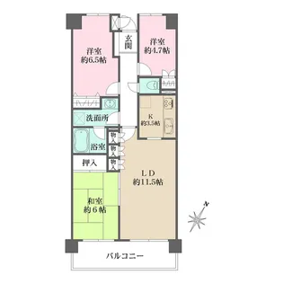 藤和シティホームズ大倉山東【4階】の間取り