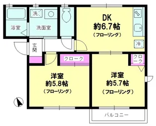 ランドコートB棟【1階】の間取り