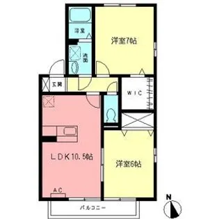 ロイヤルコートC【2階】の間取り