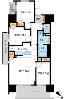 BLESS宮崎台【8階】の間取り