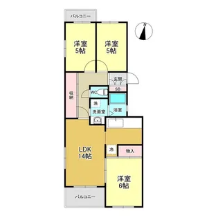 グランコール出来野マンション【301号室】の間取り