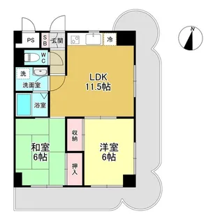ロイヤルフラット野毛山壱番館【4階】の間取り