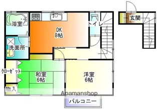 南テラスハウス【2階】の間取り