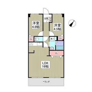 ヒルトップ港南台【1階】の間取り