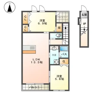 グラン コタン【00205号室】の間取り