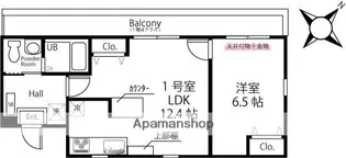 ハーミットクラブハウストゥギャザー新子安【1階】の間取り