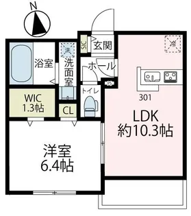 WEALTH 由比ガ浜【301号室号室】の間取り