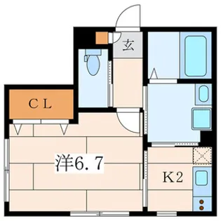 ベイルーム茅ヶ崎【2階】の間取り