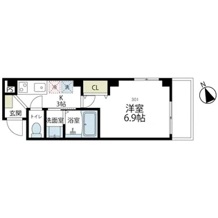 ボヌール川崎【301号室号室】の間取り