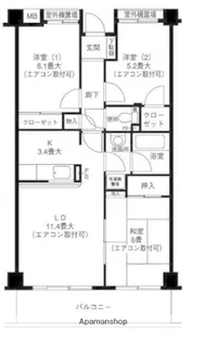 ディアパーク杉田南【1階】の間取り