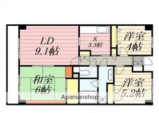 ベルデュール二俣川【3階】の間取り
