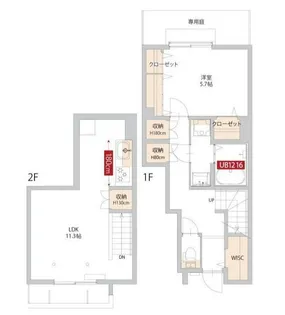 ゼフィール トリトス【1階】の間取り