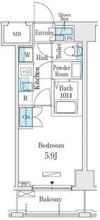 オープンブルーム横浜【8階】の間取り