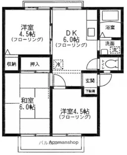 サンライフ岡村A【1階】の間取り