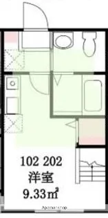 ハーミットクラブハウス磯子屏風浦【2階】の間取り