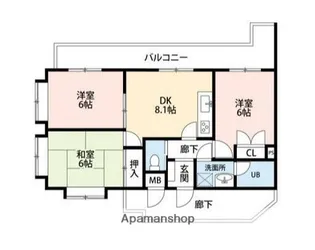ヒルサイドクラタ【2階】の間取り
