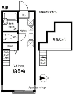 ハーミットクラブハウスパーシーズB棟【1階】の間取り