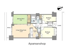 アマックス横浜【5階】の間取り