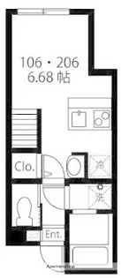 ハーミットクラブハウスヴォワール【1階】の間取り