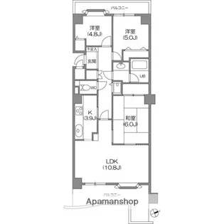 磯子台スカイマンション【4階】の間取り