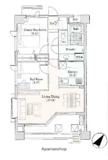 LANAI GARDEN SHINYURI EAST【4階】の間取り