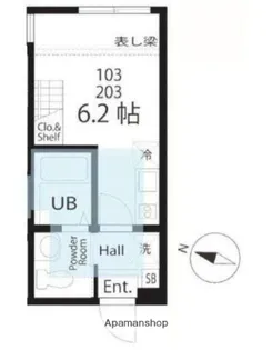 ハーミットクラブハウス横濱和田町【1階】の間取り