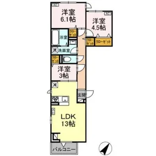 DーROOM中町【2階】の間取り