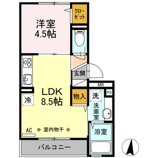 ロイヤルヒルズS【3階】の間取り
