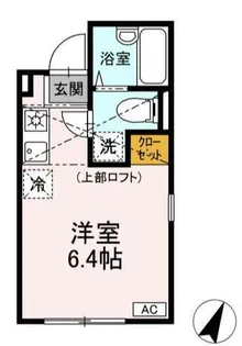 ハイツ岡沢 A【202号室】の間取り