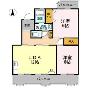 ハビテーションWADAⅡ【1階】の間取り