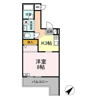 EXCELCOURT124ーB【3階】の間取り