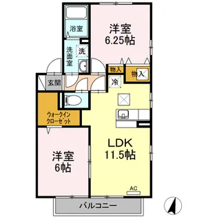 グランフォート 壱番館【1階】の間取り