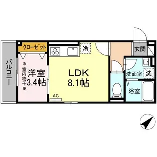 ブリーズコースト夕陽ヶ丘【3階】の間取り
