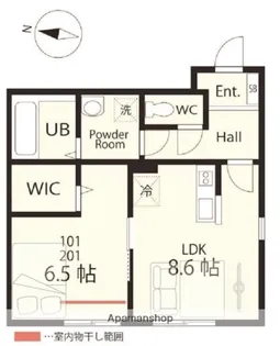 ハーミットクラブハウス横浜新吉田【1階】の間取り