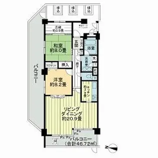 ライオンズヒルズ鎌倉山【1階】の間取り