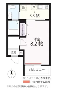 ハーミットクラブハウスWISH【2階】の間取り